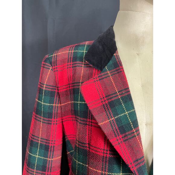 Vintage Norton McNaughton Wool Red Plaid Blazer, Button Up, Pockets - Picture 6 of 8